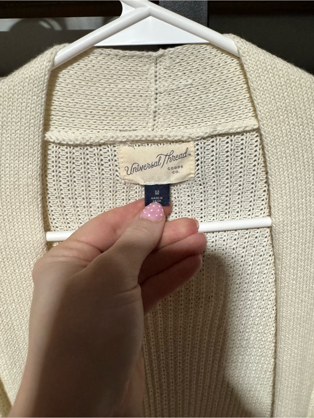 Universal Thread Cream Open-Front Knit Cardigan - Picture 3 of 3